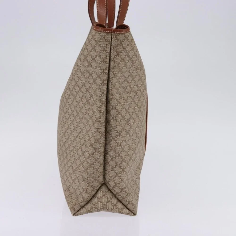 Authentic CELINE Macadam Canvas Shoulder Bag PVC Beige Gold - Picture 10 of 16